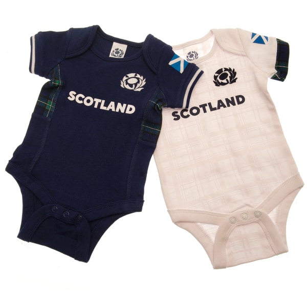 Skottland RU Baby 2023-2024 Bodysuit (paket med 2) 3-6 månader White/Navy 3-6 Months