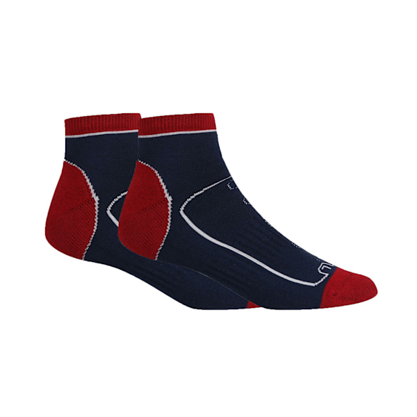 Regatta Mens Samaris Trail Ankle Socks (2-pack) 6 UK-8 UK Marinblå/Mörkröd Navy/Dark Red 6 UK-8 UK