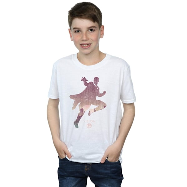 Marvel Boys Vision Silhouette T-Shirt 12-13 år Vit White 12-13 Years