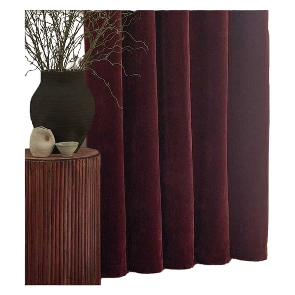 Furn Tunga Chenille Öljettgardiner 168cm x 229cm Rödbetsröd Beetroot 168cm x 229cm