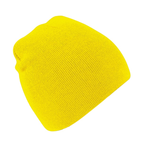 Beechfield Plain Basic Knitted Winter Beanie Hat One Size Yello Yellow One Size