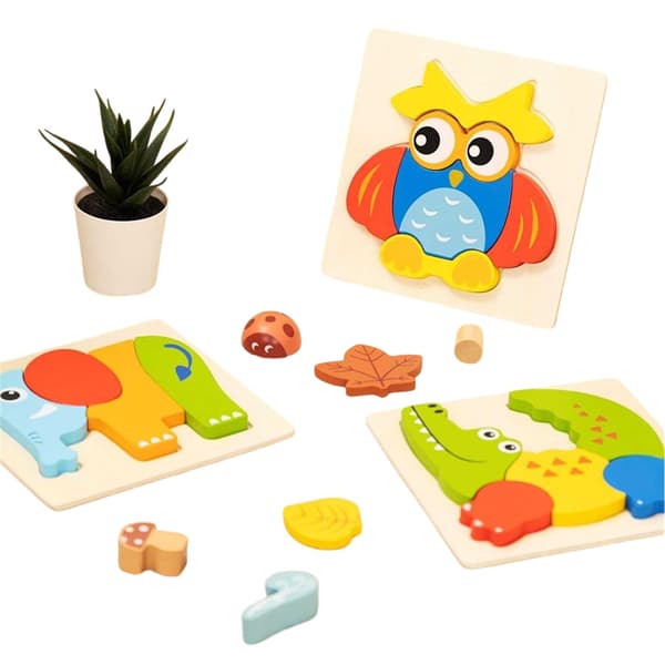 Tooky Toys Barn/Barn Träpussel (3-pack) En Storlek Mu Multicoloured One Size
