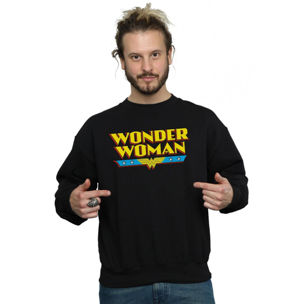 DC Comics Herr Wonder Woman Text Logo Sweatshirt S Svart Black S