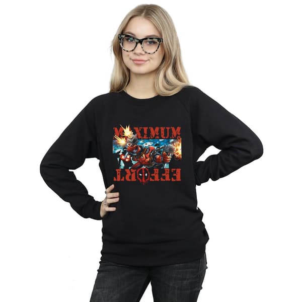 Marvel Dam Deadpool Maximum Effort Tröja L Svart Black L