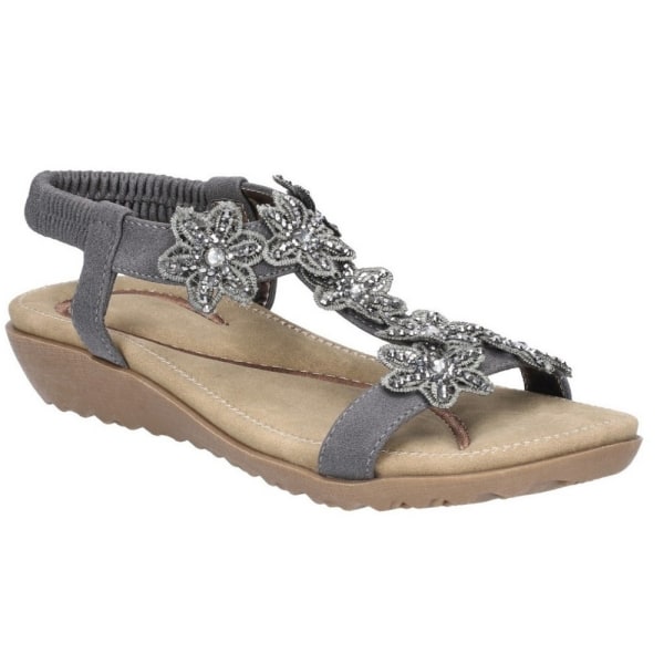 Fleet & Foster dam/kvinna Magnolia elastisk T-bar sandal 8 UK Grey 8 UK