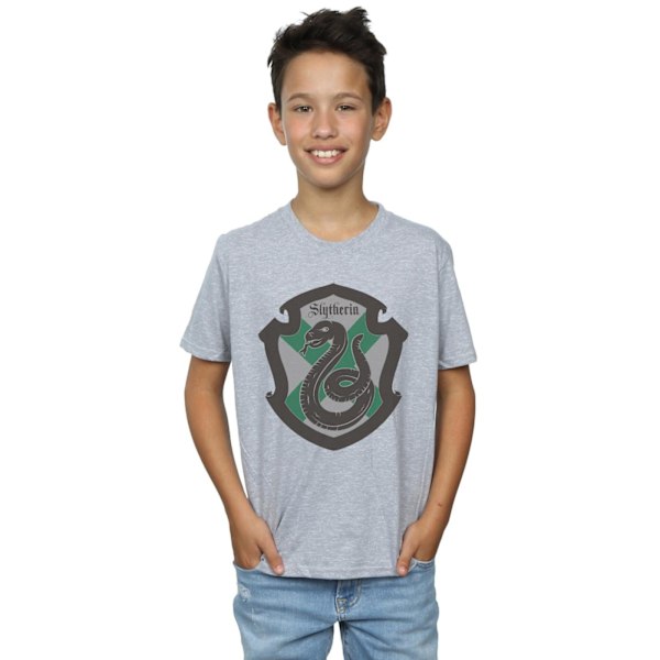 Harry Potter Boys Slytherin Crest Flat T-Shirt 5-6 år Sport Sports Grey 5-6 Years