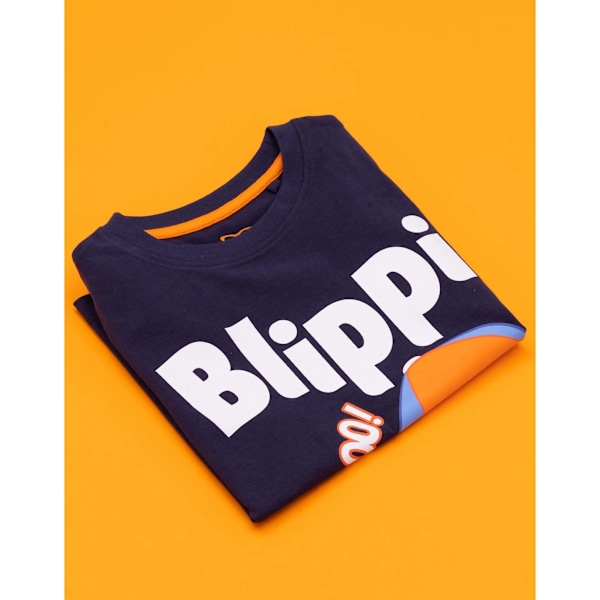 Blippi Barn/Barn Hello T-shirt 6-7 år Marinblå Navy 6-7 Years