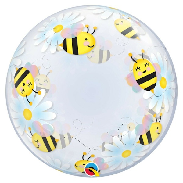 Qualatex Bi Bubbla Ballong En Storlek Vit/Gul White/Yellow One Size