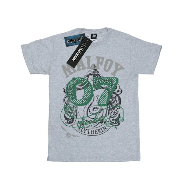 Harry Potter Girls Seeker Draco Malfoy Bomull T-shirt 7-8 år Sports Grey 7-8 Years
