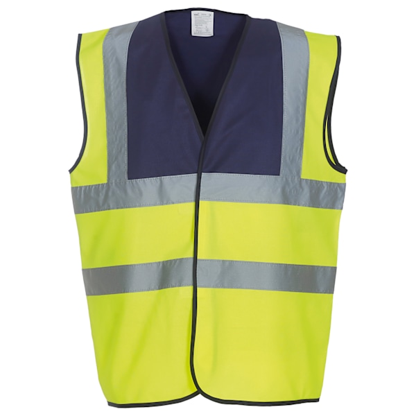 Yoko Unisex Hi-Vis Kontrast Trim Väst M Marinblå/Gul Navy/Yellow M