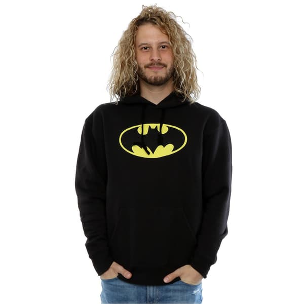 DC Comics Herr Batman Logotyp Hoodie L Svart Black L