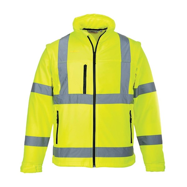 Portwest Herr 2-i-1 Varseljacka Softshell XXL Gul Yellow XXL