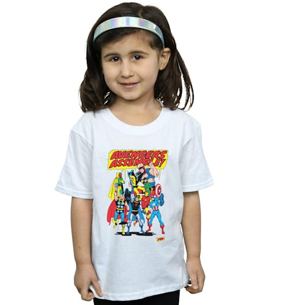 Marvel Comics Girls Avengers Assemble Bomull T-shirt 7-8 år White 7-8 Years