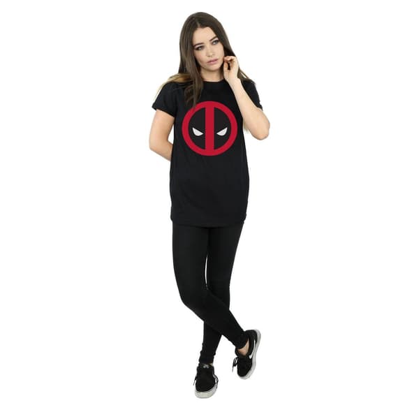 Marvel Dam/Dam Deadpool Stor Ren Logotyp Bomull Boyfriend Black XXL