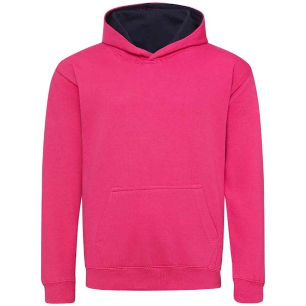 Awdis Barn/Barn Varsity Hoodie 3-4 År Hetrosa/Fransk Marinblå Hot Pink/French Navy 3-4 Years
