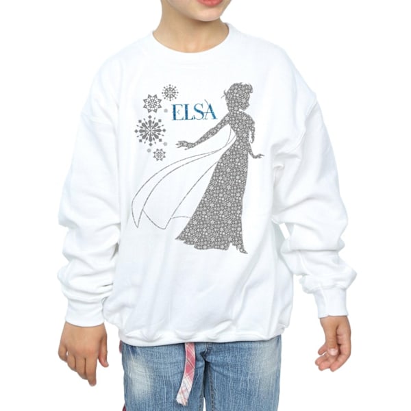 Disney Girls Frozen Elsa Jul Silhouette Sweatshirt 7-8 År White 7-8 Years