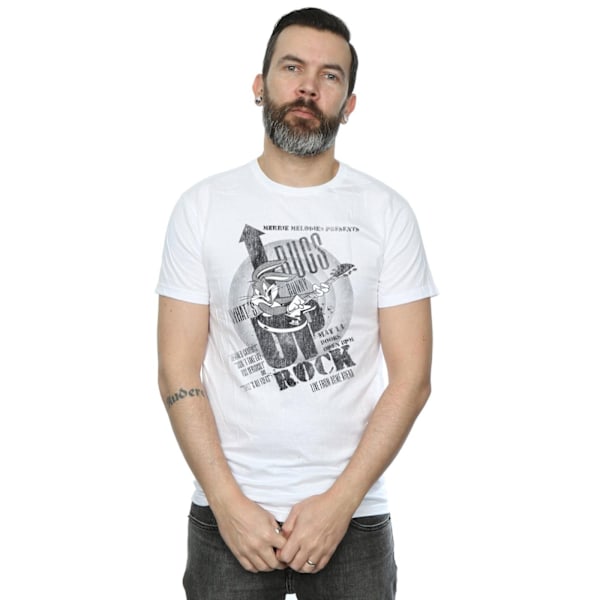 Looney Tunes Herr Bugs Bunny What´s Up Rock T-shirt S Vit White S