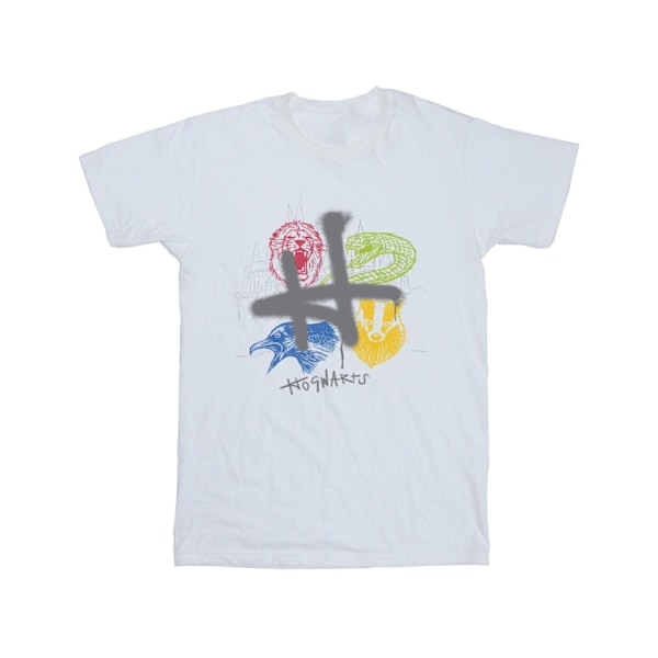 Harry Potter Emblems H Spray T-shirt för män, 4XL, vit White 4XL