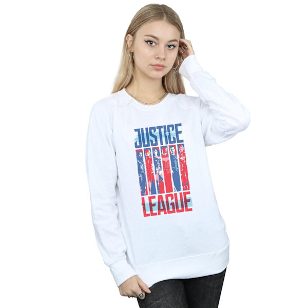 DC Comics Dam/Kvinnor Justice League Film Team Flag Sweatshirt White L