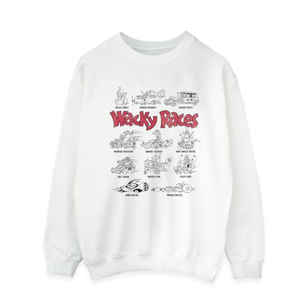 Wacky Races Dam/Dam Car Lineup Sweatshirt L Vit White L