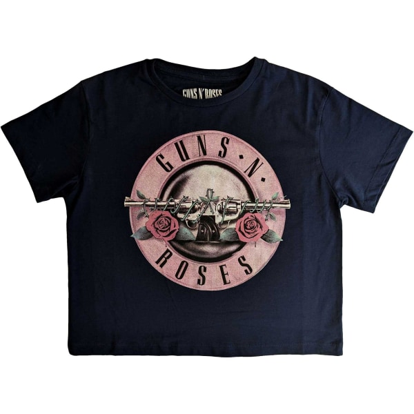 Guns N Roses Dam/Dam Klassisk Logotyp Crop Top M Marinblå Navy Blue M