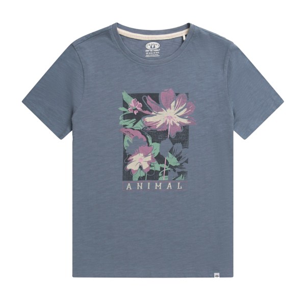 Animal Womens/Ladies Canopy Carina Flowers Organic T-Shirt 6 UK Blue 6 UK