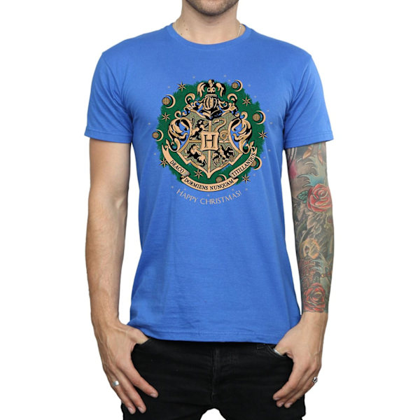 Harry Potter Jul T-shirt i bomull för män, S, vinröd Burgundy S