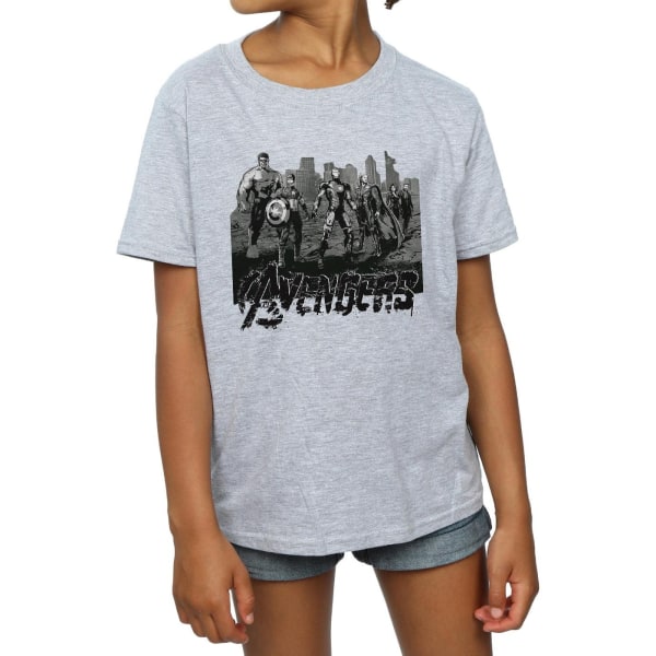 Marvel Girls Avengers Mono Team Art T-shirt i bomull 9-11 år S Sports Grey 9-11 Years