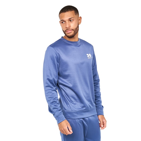 Crosshatch Langtons Crew Neck Track Top M Blue Indigo för män Blue Indigo M