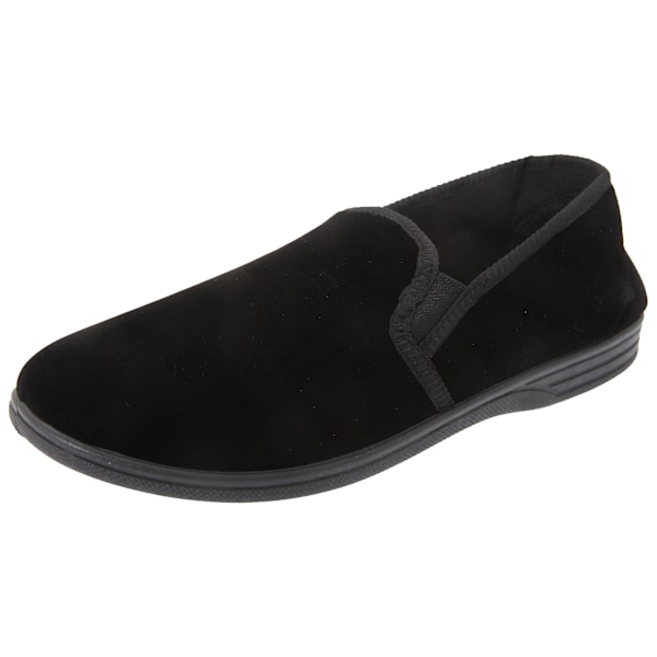 Zedzzz herr Ross tvillingkil slipper i velour 12 UK svart Black 12 UK