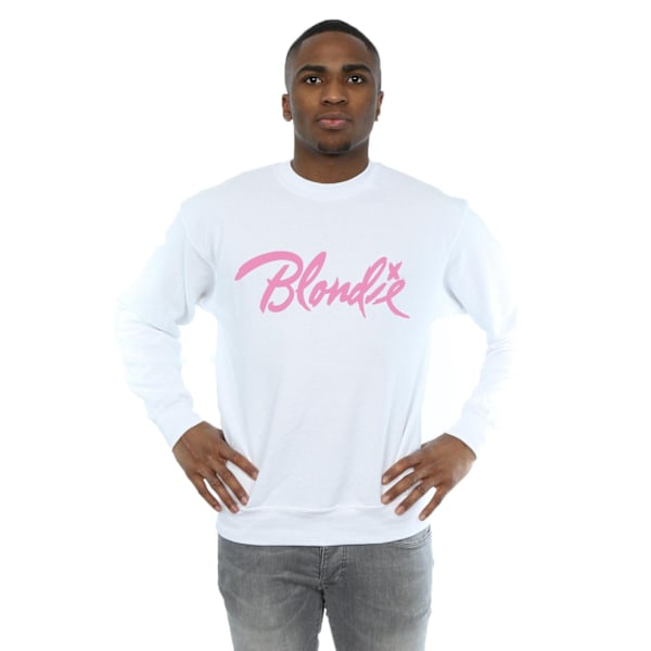 Blondie Classic Logo Sweatshirt för män, S, vit White S