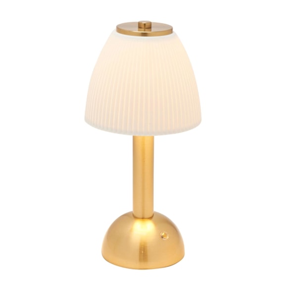 Hestia Vit USB LED Bordslampa med Touchfunktion och Bronsfärgad Bas, One Size Gold One Size