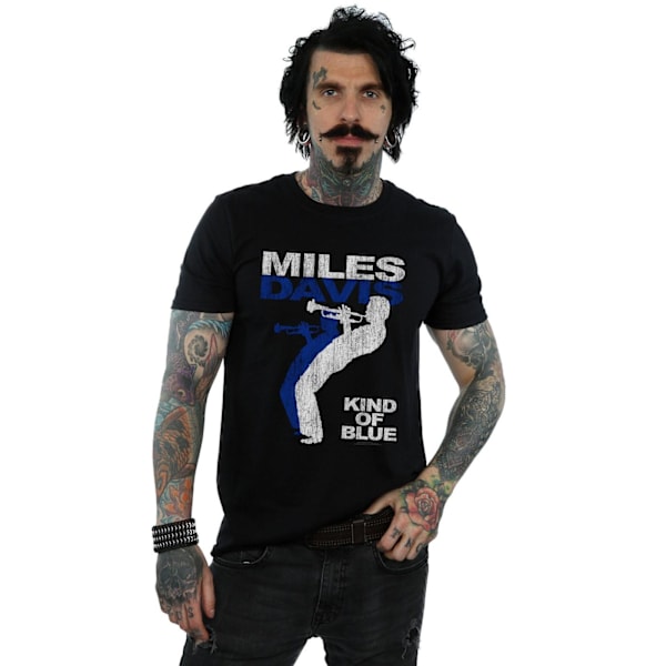 Miles Davis Herr Kind Of Blue Distressed T-Shirt 4XL Svart Black 4XL