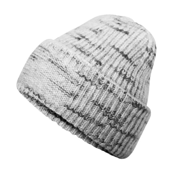 Beechfield Chunky Stickad Mössa med Vändbar Patch One Size Cloudy Haz Cloudy Haze One Size