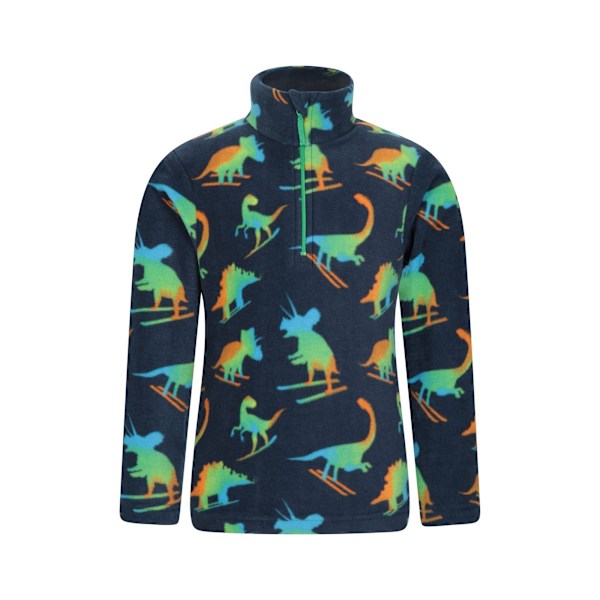 Mountain Warehouse Barn/Barn Pursuit Dinosaurie Skelett Halv Zip Fleece Top 5-6 År Mörkblå Dark Blue 5-6 Years