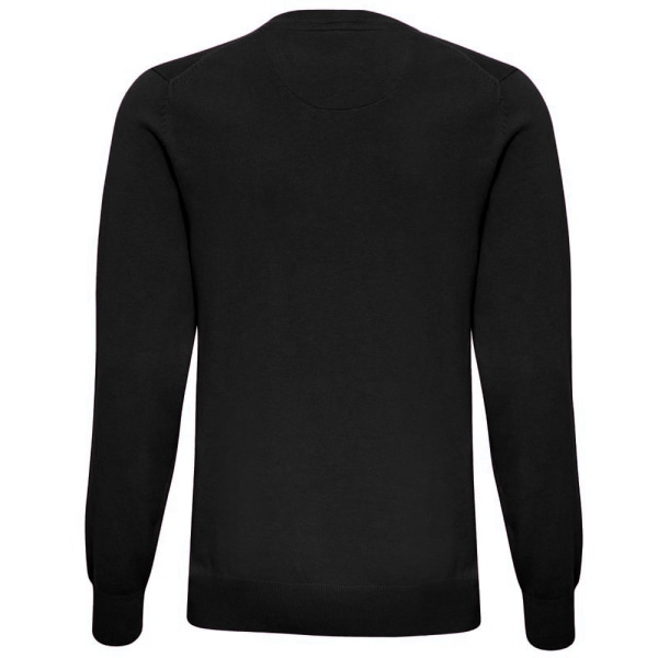 Asquith & Fox Mens Cotton Rich V-Neck Sweater 2XL Svart Black 2XL