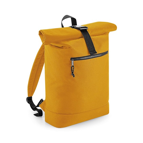 BagBase Unisex Återvunnen Roll-Top Ryggsäck One Size Senap Mustard One Size