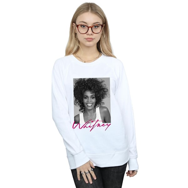 Whitney Houston Dam/Kvinnor Leende Foto Sweatshirt M Vit White M