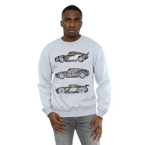 Disney Cars Text Racers Sweatshirt XXL Sports Grey för män Sports Grey XXL