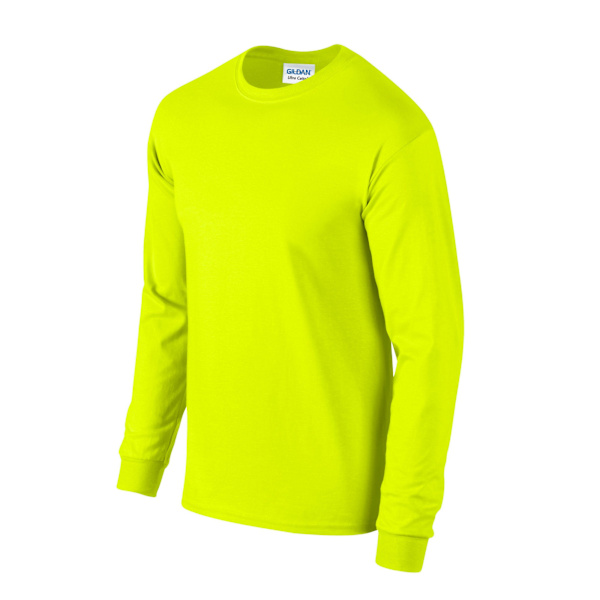 Gildan Unisex Vuxen Ultra Plain Bomull Långärmad T-shirt 4XL Safety Green 4XL