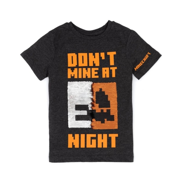 Minecraft Childrens/Kids Don´t Mine At Night Paljett Flip T-Shir Black/Orange 5-6 Years