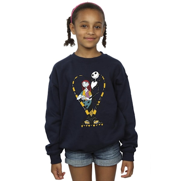 The Nightmare Before Christmas Girls Heart Jack Sweatshirt 5-6 Navy Blue 5-6 Years