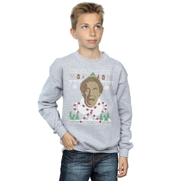 Elf Boys Jul Fair Isle Sweatshirt 9-11 År Sports Grey Sports Grey 9-11 Years