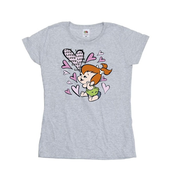 The Flintstones Dam/Kvinnor Pebbles Love Love Love Bomull T-S Sports Grey S