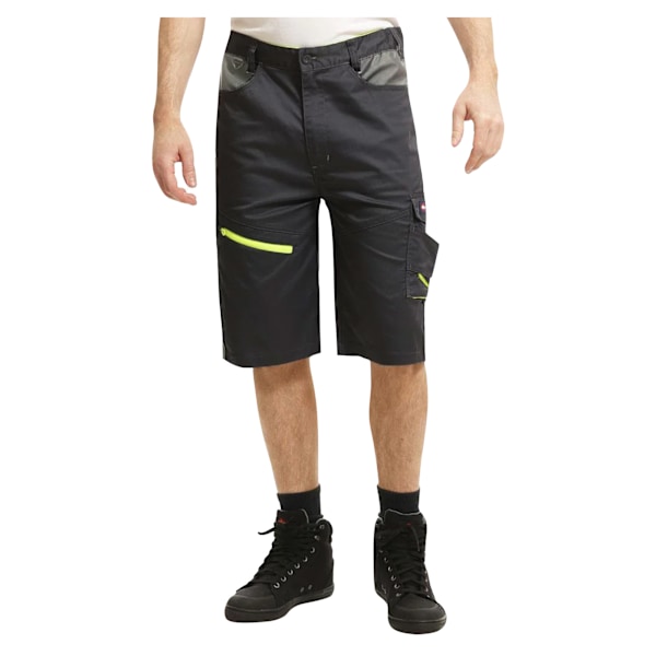 Lee Cooper Herr Stretch Reflex Multi Pocket Cargo Shorts 34 Black/Grey 34R