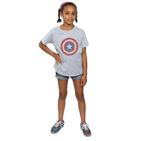 Marvel Girls Avengers Captain America 75th Super Soldier Bomull Sports Grey 7-8 Years