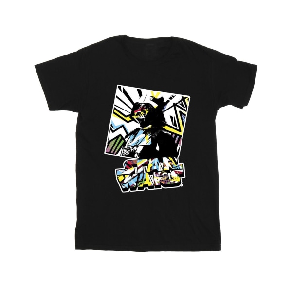 Star Wars Boys Vader Vattenfärg Pop Art T-shirt 5-6 år Bla Black 5-6 Years