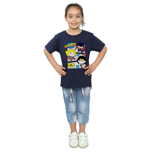 DC Comics Girls Chibi Super Friends Dance Bomull T-shirt 12-13 Navy Blue 12-13 Years