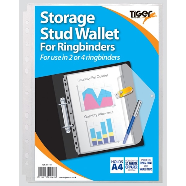 Tiger Stationery A4 Dokumentportfölj En Storlek Genomskinlig Clear One Size