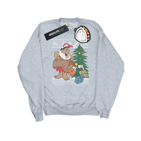 The Flintstones Mens Christmas Fair Isle Sweatshirt XL Sports G Sports Grey XL
